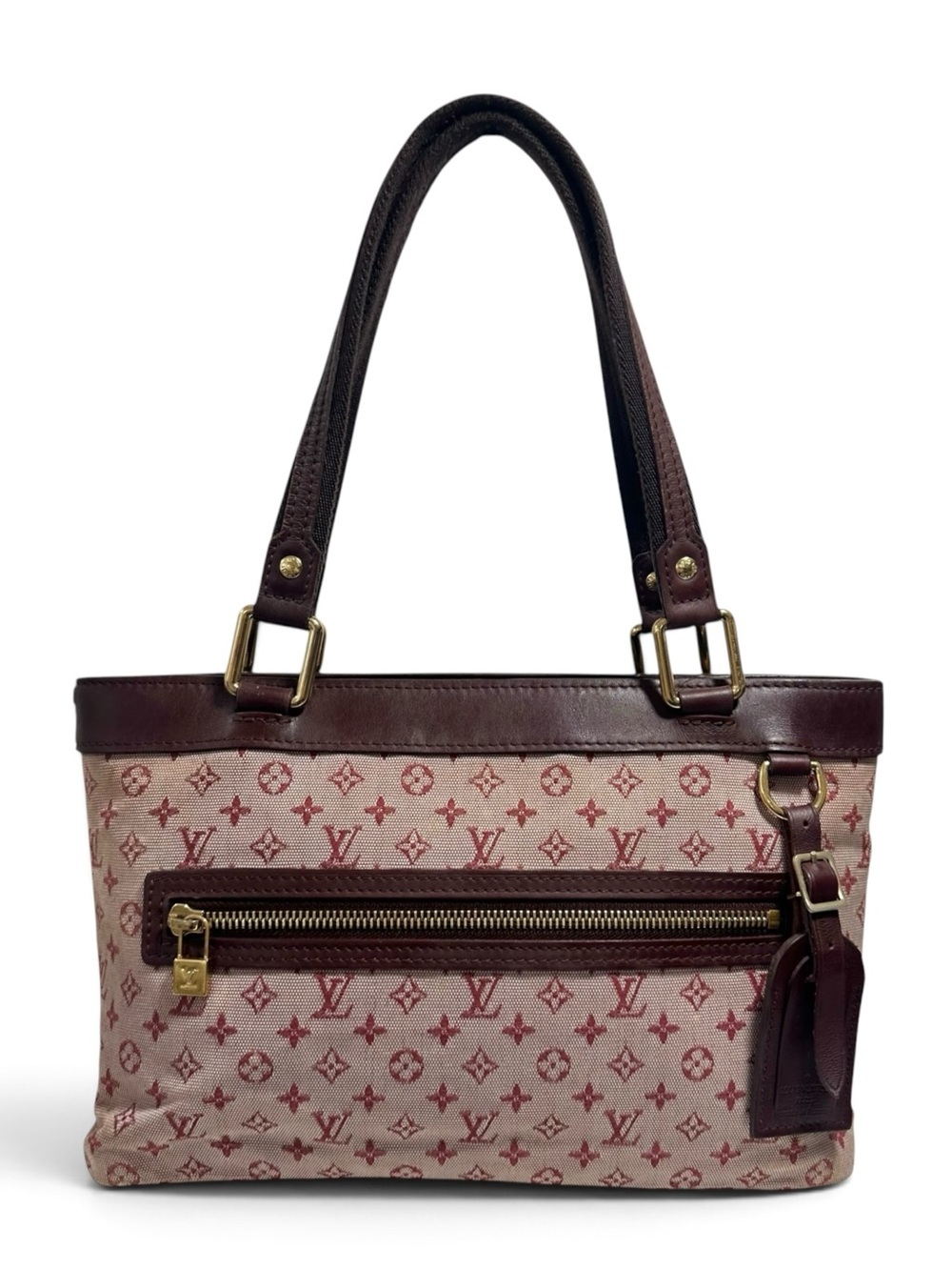 Louis Vuitton Monogram Pink & Burgundy Red Mini Lin Lucille Bag